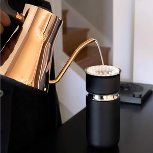 FELLOW Carter Wide Mouth Mug Black 12 oz. Coffee Loose Leaf Tea Travel Tumbler